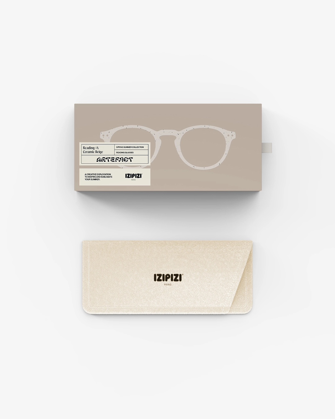 IZIPIZI #A Ceramic Beige Reading Glasses