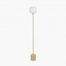 Bella White Ribbed Glass & Gold Metal Squoval Floor Lamp