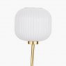 Bella White Ribbed Glass & Gold Metal Squoval Floor Lamp