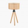 Rabanne Slatted Natural Wood Tripod Table Lamp