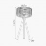 Rabanne Slatted Natural Wood Tripod Table Lamp