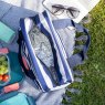 KitchenCraft Lulworth 11.5 Litre Blue Stripe Holdall Style Cool Bag