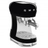 SMEG 50's Style Espresso Coffee Machine with Steam Wand - Black