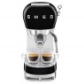 SMEG 50's Style Espresso Coffee Machine with Steam Wand - Black