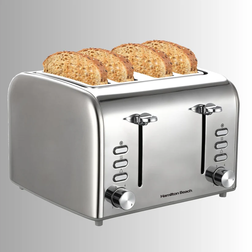 Hamilton Beach Rise 4 Slice Brushed & Polished Stainless Steel Toaster