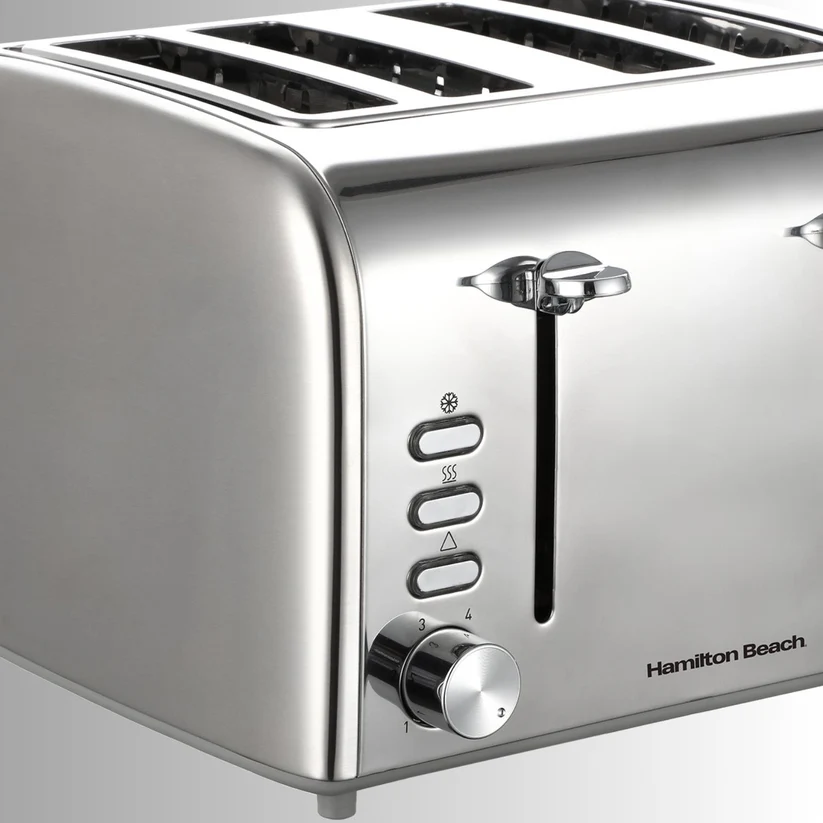 Hamilton Beach Rise 4 Slice Brushed & Polished Stainless Steel Toaster