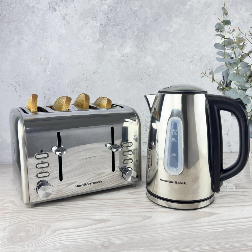 Hamilton Beach Rise 4 Slice Brushed & Polished Stainless Steel Toaster