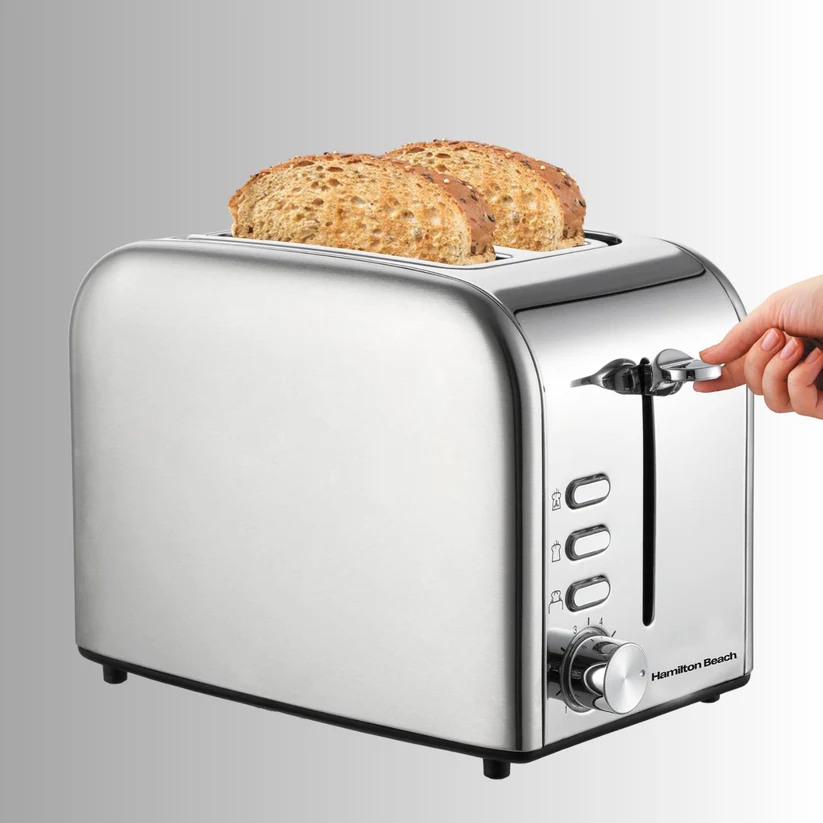 Hamilton Beach Rise 2 Slice Brushed & Polished Stainless Steel Toaster