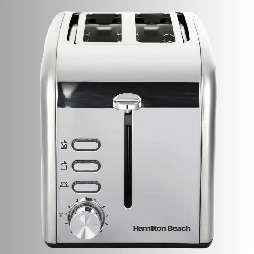 Hamilton Beach Rise 2 Slice Brushed & Polished Stainless Steel Toaster