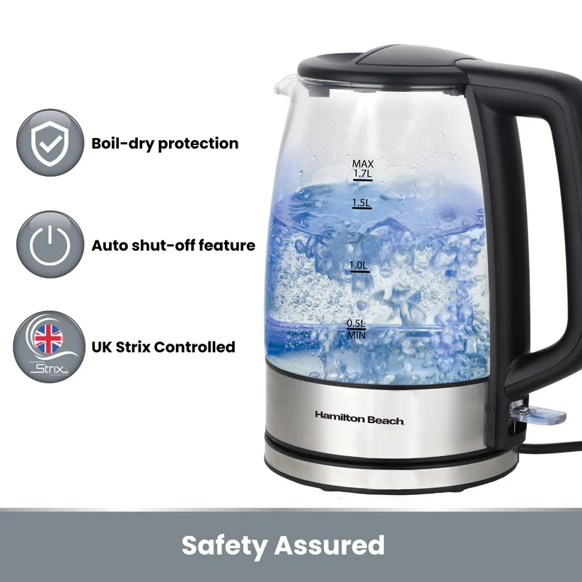 Hamilton Beach 1.7L Illuminating Glass Kettle