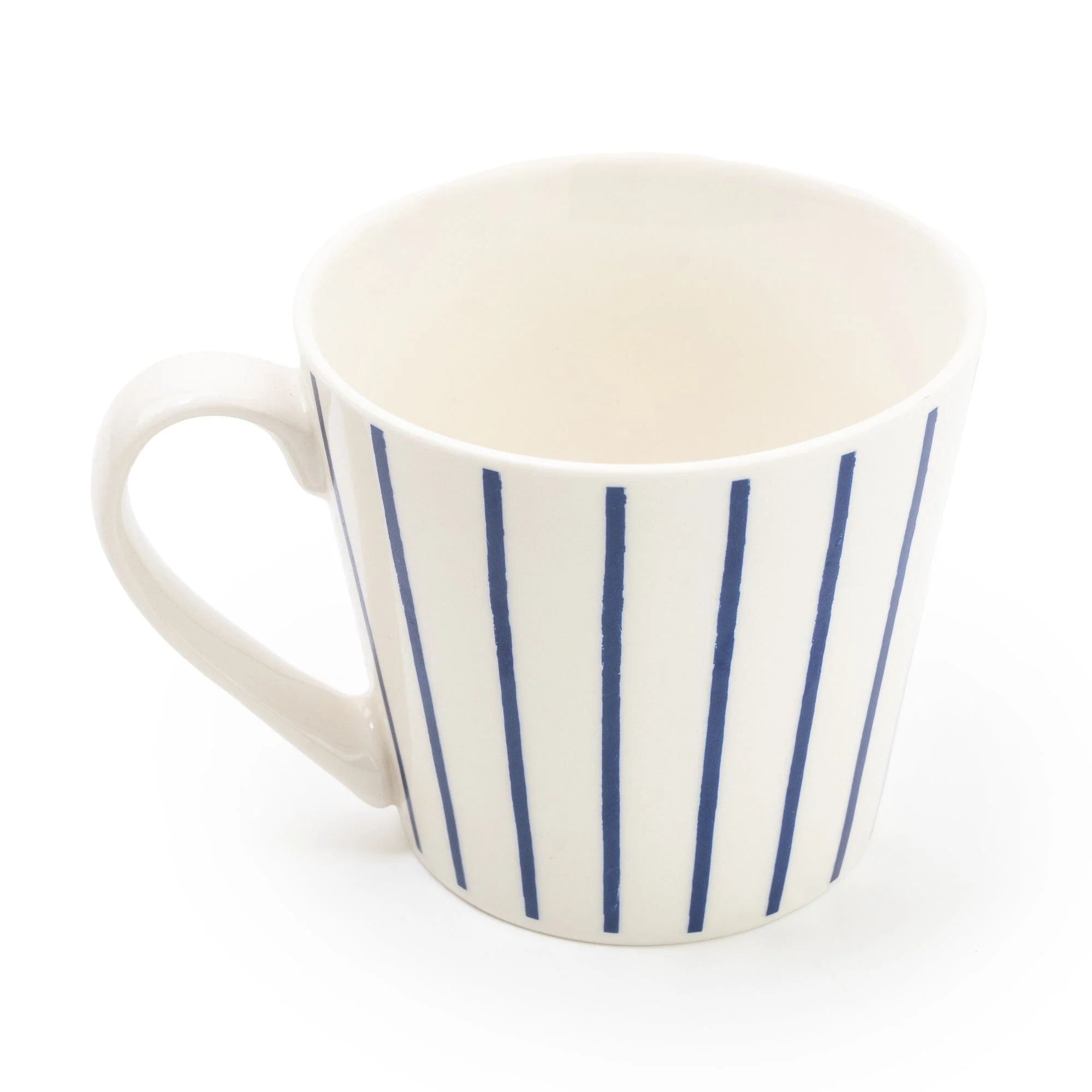 Wide Mug Nautical Blue Stripe