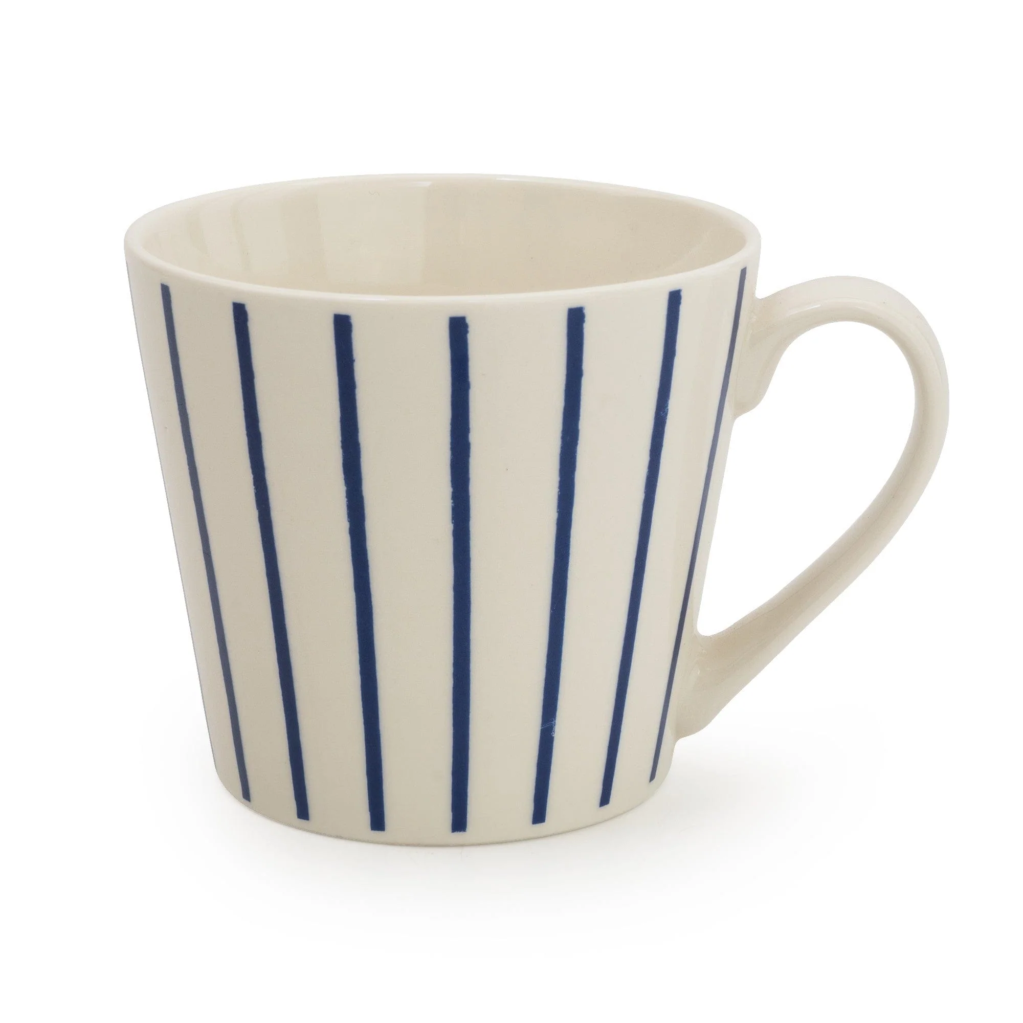 Wide Mug Nautical Blue Stripe