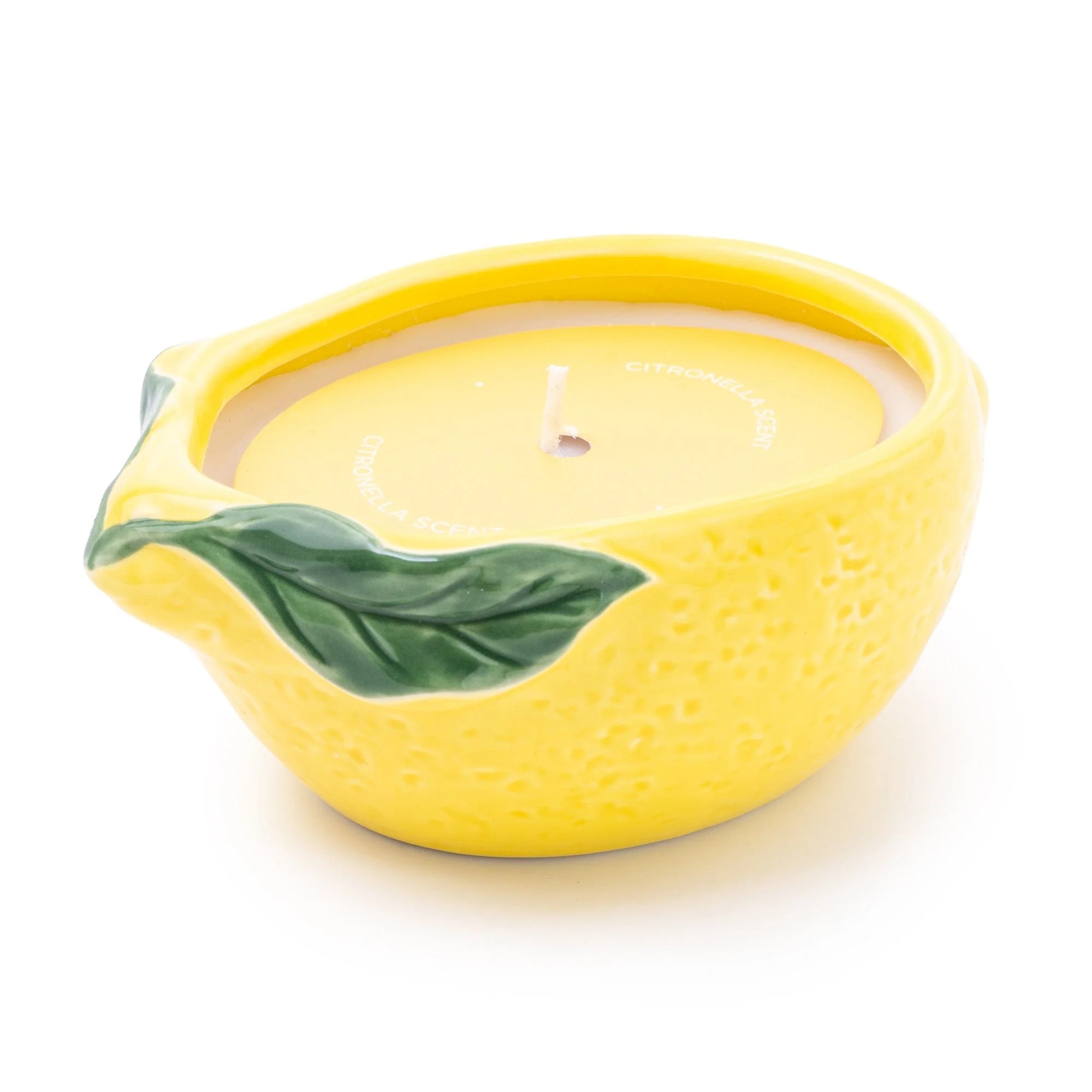 Lemon Ceramic Wax Filled Pot - Meditteranean Lemon Scent