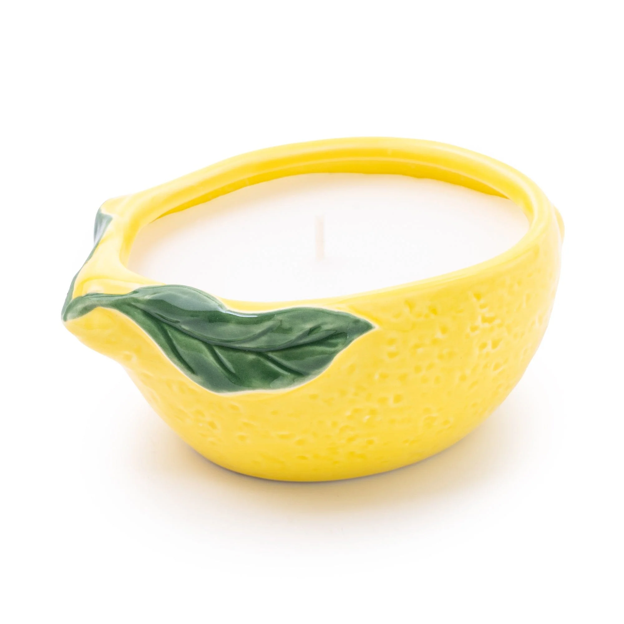 Lemon Ceramic Wax Filled Pot - Meditteranean Lemon Scent