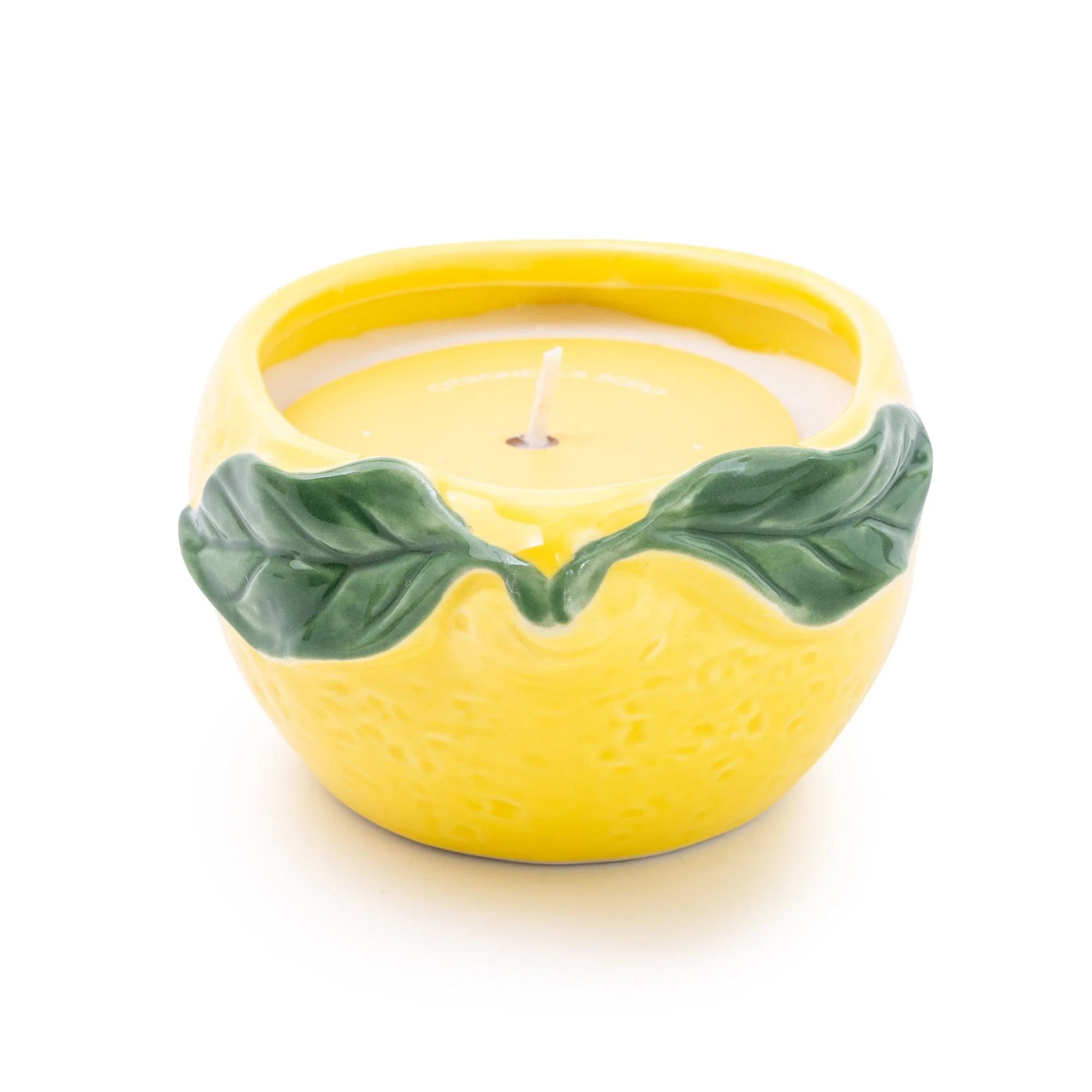 Lemon Ceramic Wax Filled Pot - Meditteranean Lemon Scent