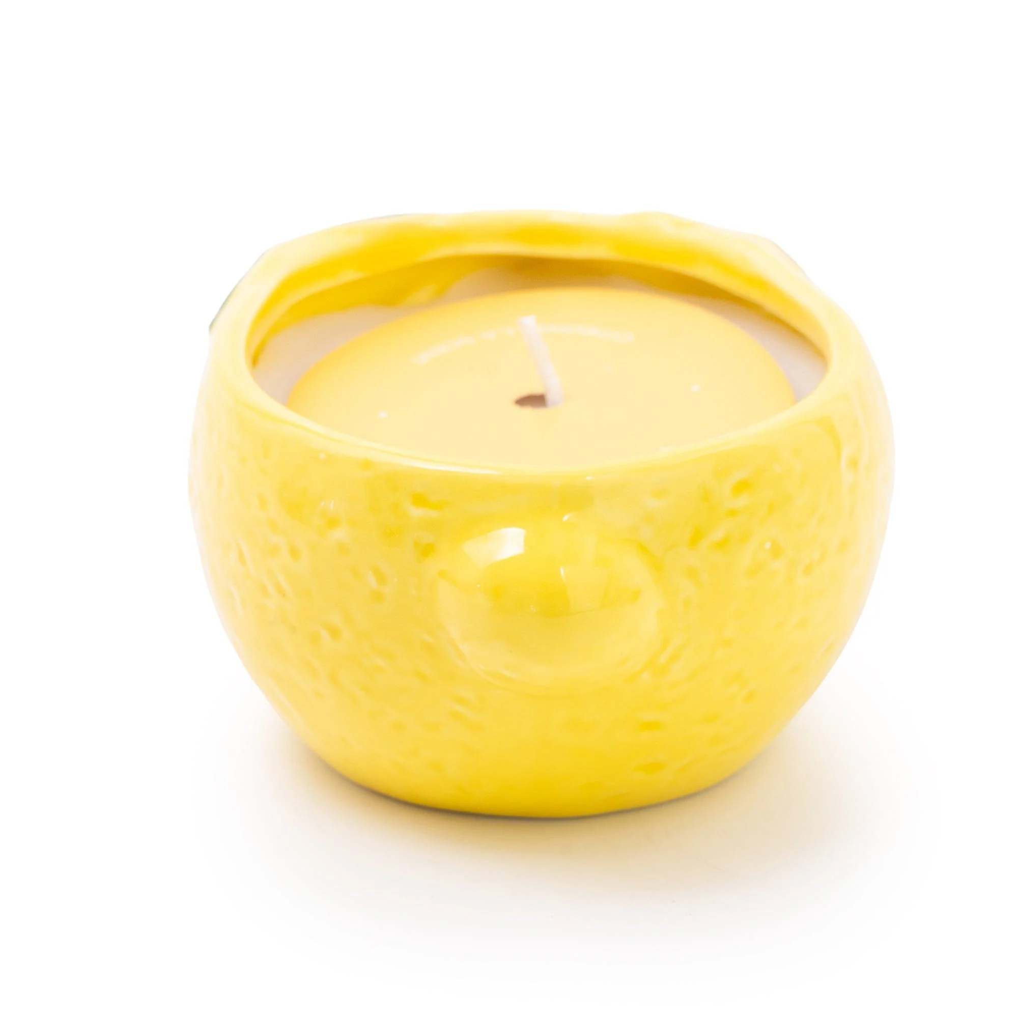 Lemon Ceramic Wax Filled Pot - Meditteranean Lemon Scent