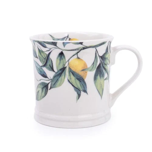 Tankard Mug Mediterranean Lemons White