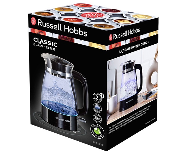 Russell Hobbs Classic Glass Kettle - Black