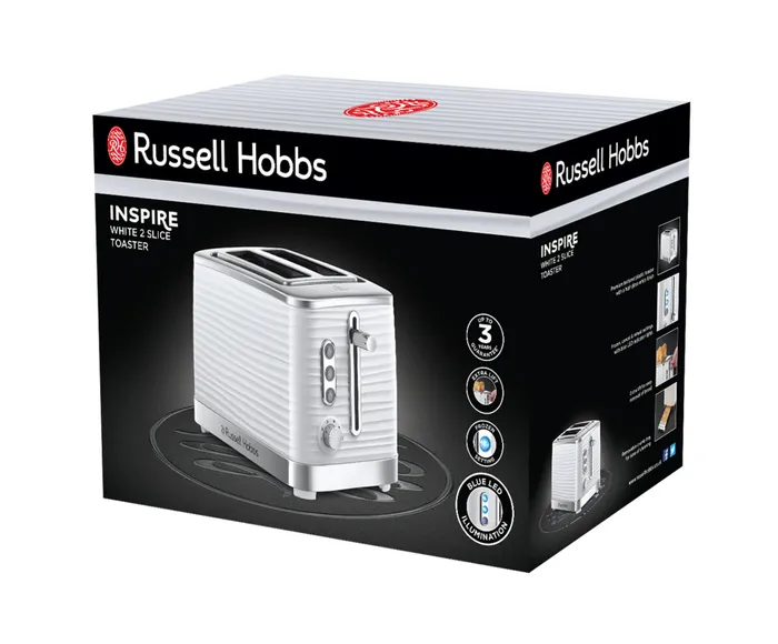 Russell Hobbs Inspire 2 Slice White Toaster