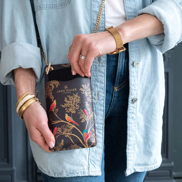 Sara Miller Phone Pouch - Smokey Birds