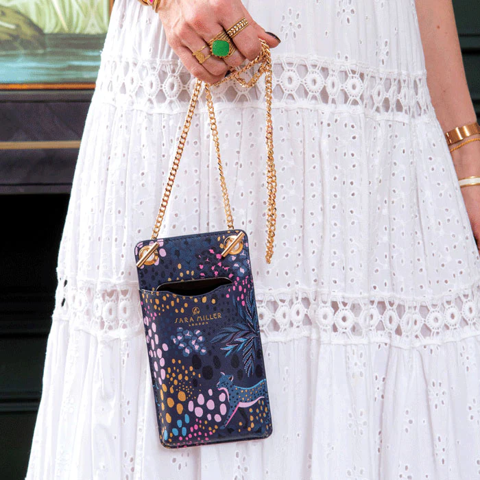 Sara Miller Phone Pouch - Midnight Leopard
