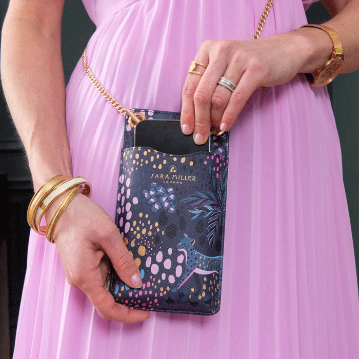 Sara Miller Phone Pouch - Midnight Leopard