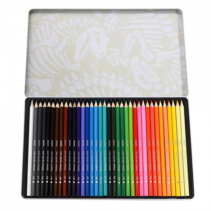Rex London 36 Colouring Pencils In A Tin - Prehistoric Land