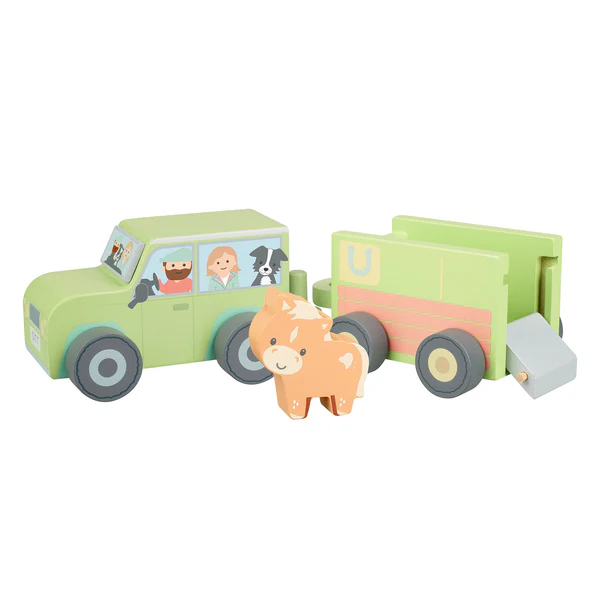 Orange Tree Toys Farm 4x4 with Horse Box and Horse