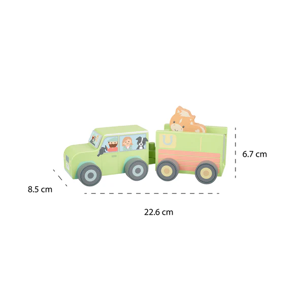 Orange Tree Toys Farm 4x4 with Horse Box and Horse