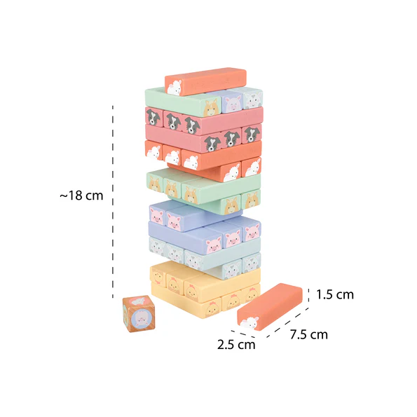 Orange Tree Toys Farmyard Animal Tumbling Tower