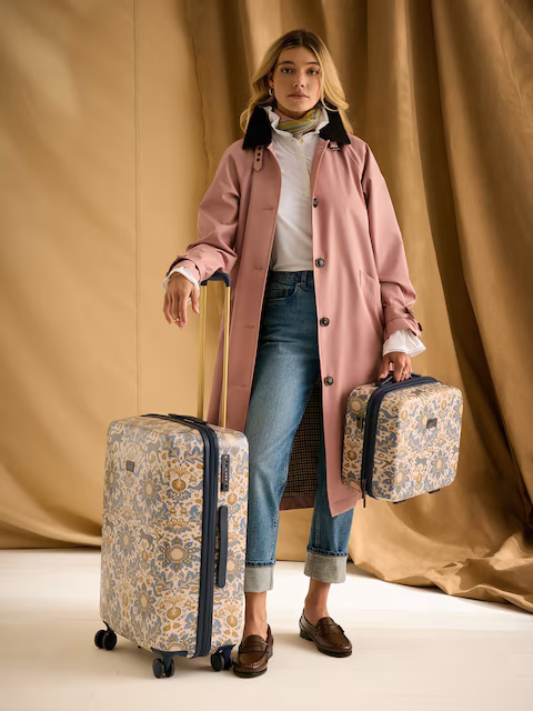 Joules Damask Print Hard Shell Vanity Case