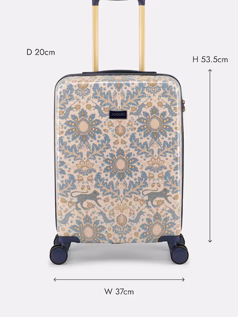 Joules Damask Print Cabin Four Wheel Hard Shell Suitcase