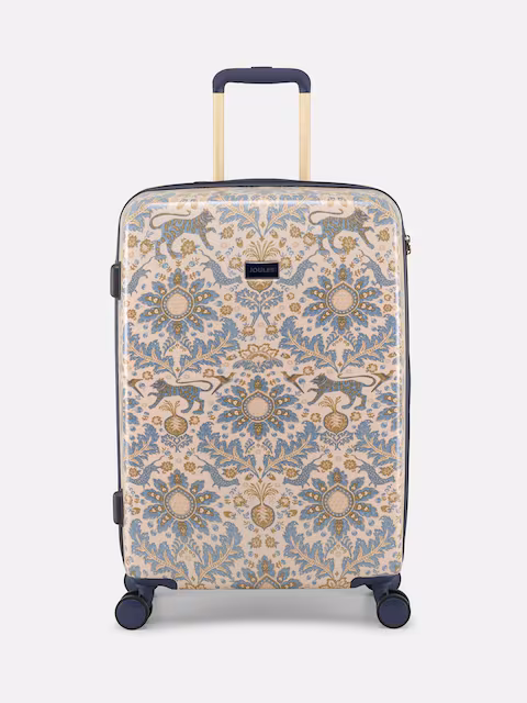 Joules Damask Print Medium Four Wheel Hard Shell Suitcase
