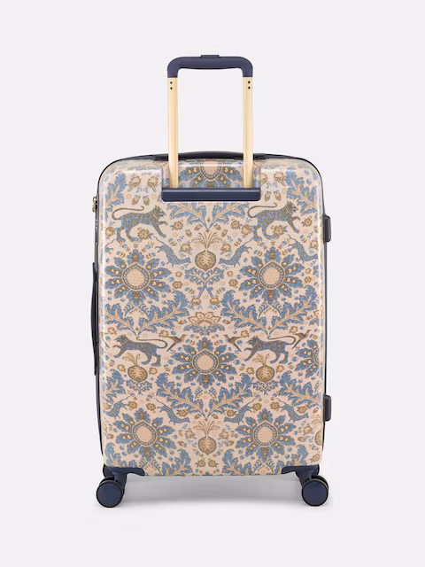 Joules Damask Print Medium Four Wheel Hard Shell Suitcase