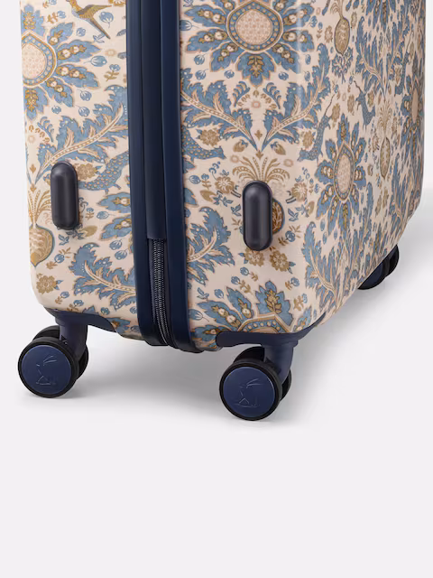 Joules Damask Print Medium Four Wheel Hard Shell Suitcase