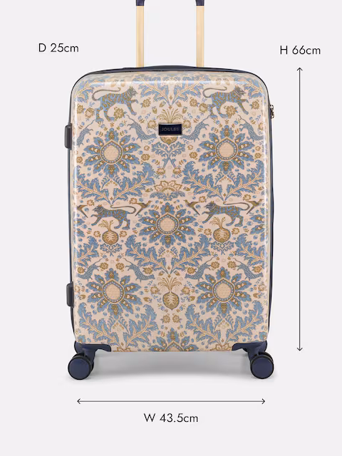 Joules Joules Damask Print Medium Four Wheel Hard Shell Suitcase