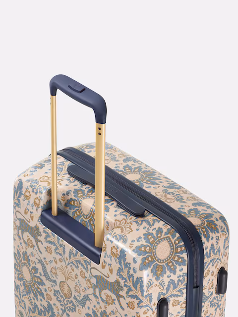 Joules Damask Print Large Four Wheel Hard Shell Suitcase