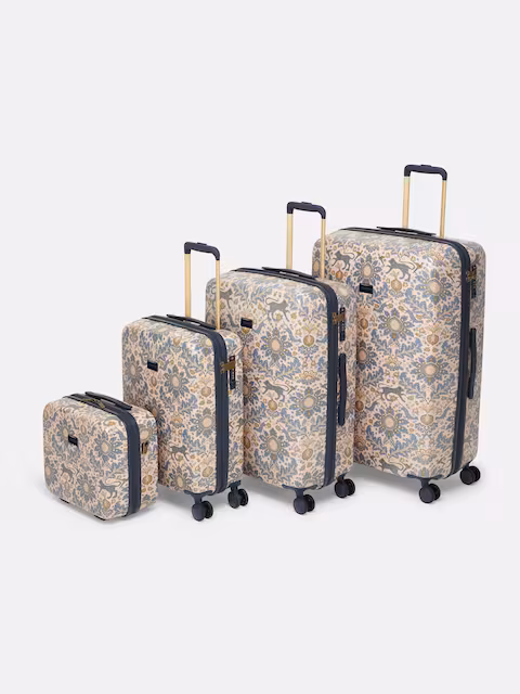 Joules Joules Damask Print Large Four Wheel Hard Shell Suitcase