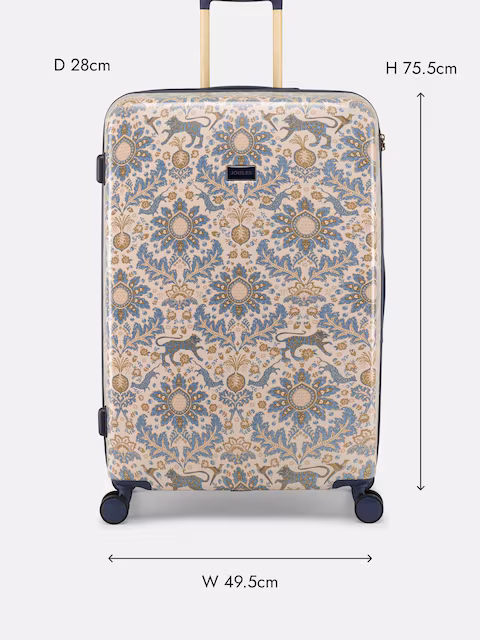 Joules Joules Damask Print Large Four Wheel Hard Shell Suitcase