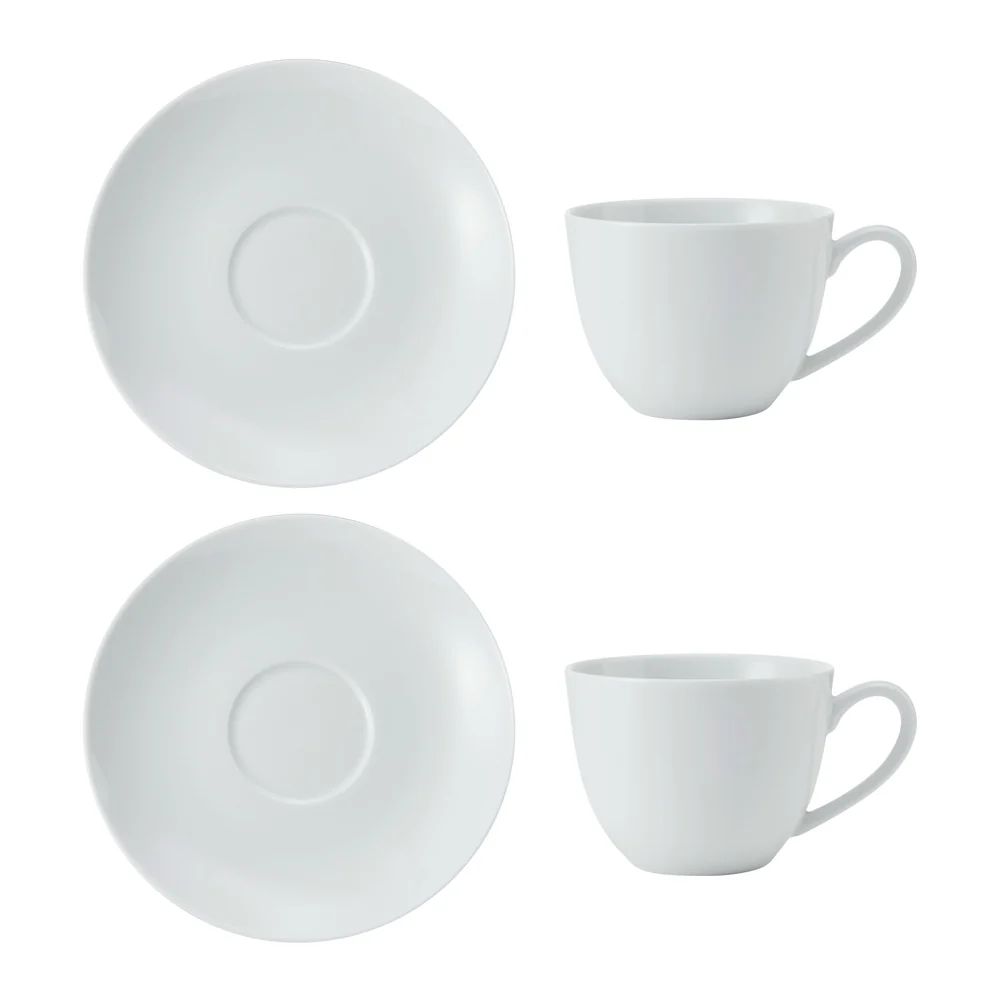 Mikasa Chalk Porcelain Cappuccino Cup & Saucer Set - 2 Pack
