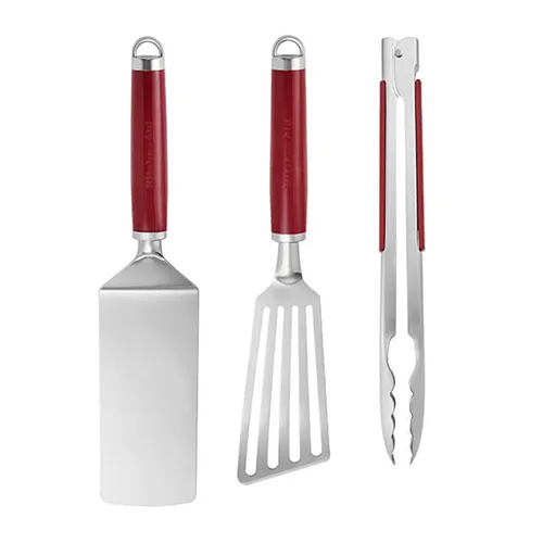 KitchenAid 3 Piece Indoor Grilling Set - Empire Red