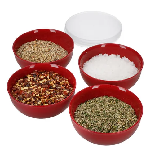 KitchenAid Set of 4 Pinch Bowls & Lids - Empire Red