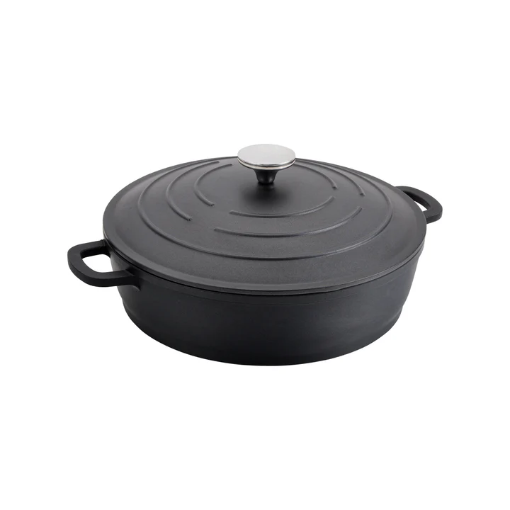 Grunwerg Grunwerg Commichef Cast Aluminium Shallow Casserole - Black