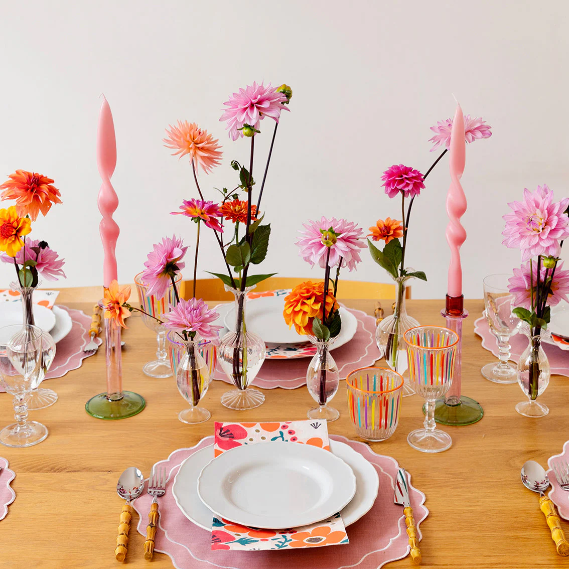 Talking Tables Bright Striped Multi-Coloured Glass Tumbler