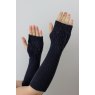 Oats & Rice Leaf Knit Cashmere Fingerless Arm Warmer Black