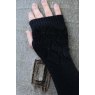 Oats & Rice Leaf Knit Cashmere Fingerless Arm Warmer Black