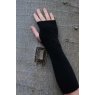 Oats & Rice Leaf Knit Cashmere Fingerless Arm Warmer Black