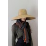 Oats & Rice Flame Orange Brim Herringbone Cashmere Scarf