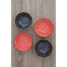 KitchenCraft Bowls Set of 4 - Red and Black Design