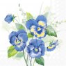 IHR Napkins Pansies Bouquet Blue